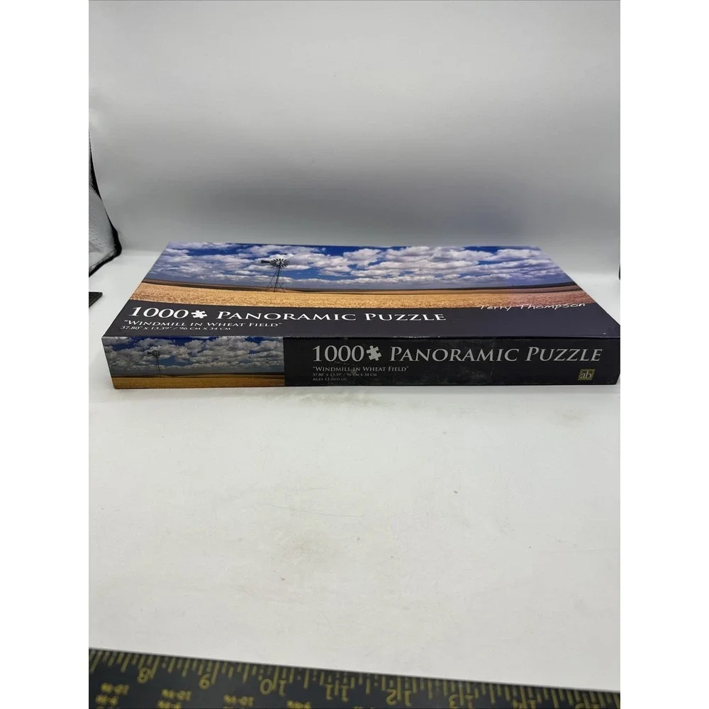 Windmill In Wheat Field Panoramic Puzzle 1000 Pieces Terry Thompson